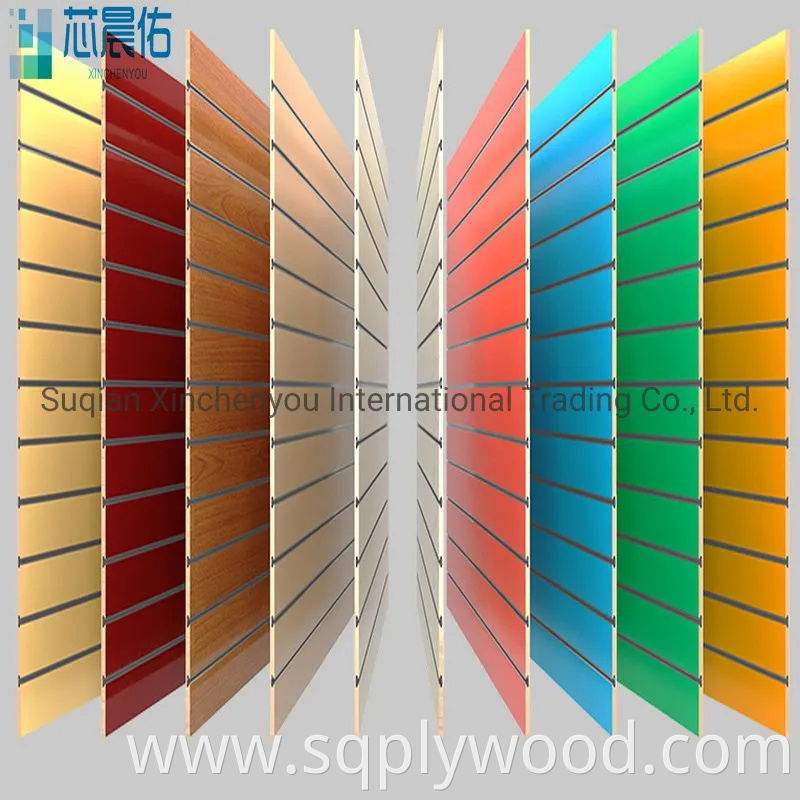 Factory Grooved MDF 18mm Melamine Slot MDF Panel with Aluminum Inserts/Slotted/Slot MDF